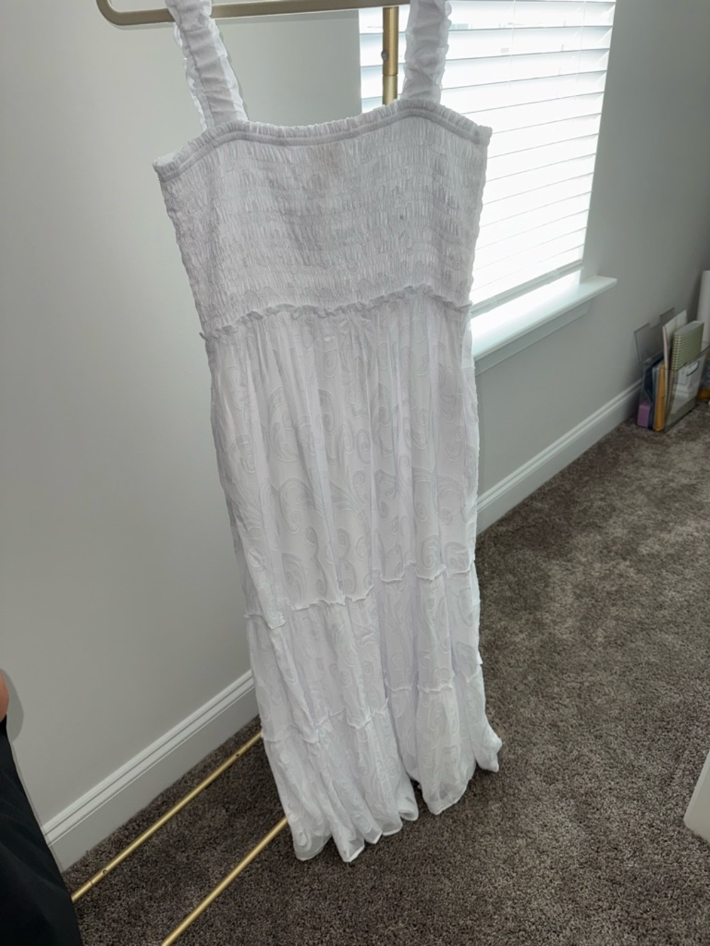 Lilly Pulitzer White Smocked Tiered Maxi Dress